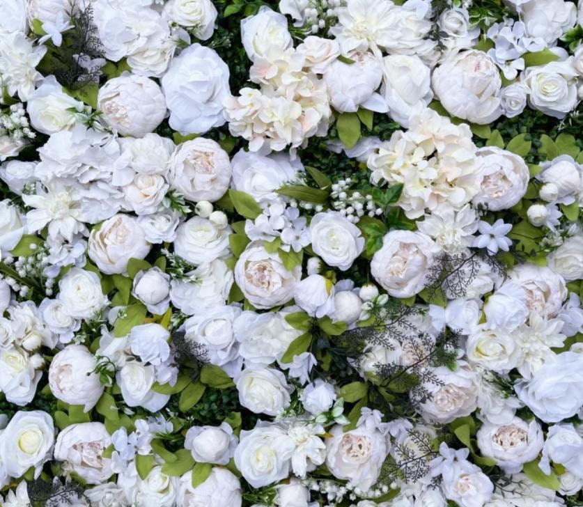 Ivory Flower Wall for Wedding Photography Backdrop Bridal Shower Special Event Party Arrangement Fake Floral Panels