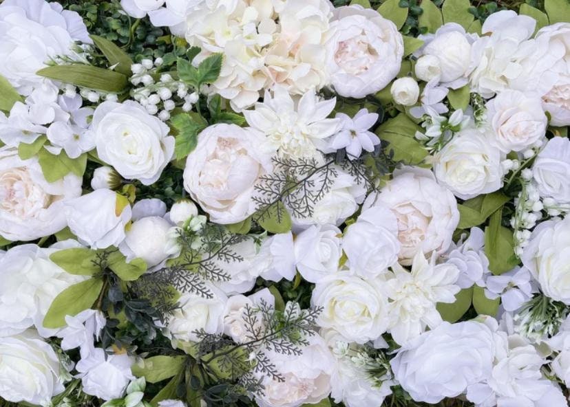 Ivory Flower Wall for Wedding Photography Backdrop Bridal Shower Special Event Party Arrangement Fake Floral Panels