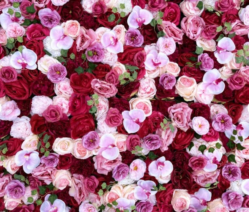 Fuschia Orchids Wedding Flower Wall  For Romantic Photography Backdrop Baby Shower Special Event Decor Fake Floral Panels 40*60cm