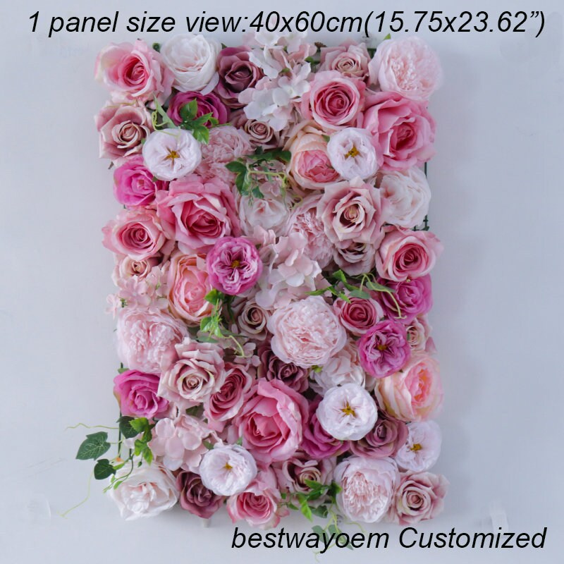 Pink Flower Wall For Wedding Photography Baby Shower Backdrop Special Event Party Arrangement Fake Floral Panels 40x60cm