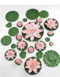 light Pink Lotus Artificial Simulation lotus Flowers PE Foam  Water Lily Floating Pool Fake Flowers Wedding Home Garden Pool Decoration
