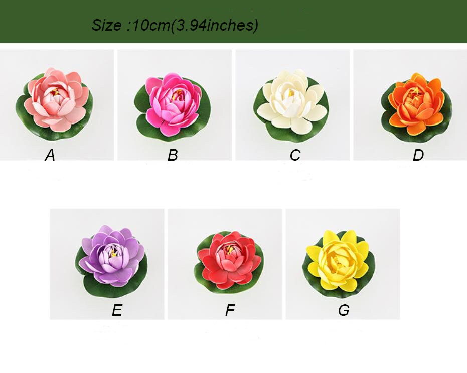 light Pink Lotus Artificial Simulation lotus Flowers PE Foam  Water Lily Floating Pool Fake Flowers Wedding Home Garden Pool Decoration
