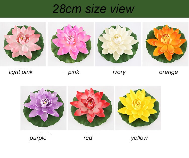 light Pink Lotus Artificial Simulation lotus Flowers PE Foam  Water Lily Floating Pool Fake Flowers Wedding Home Garden Pool Decoration