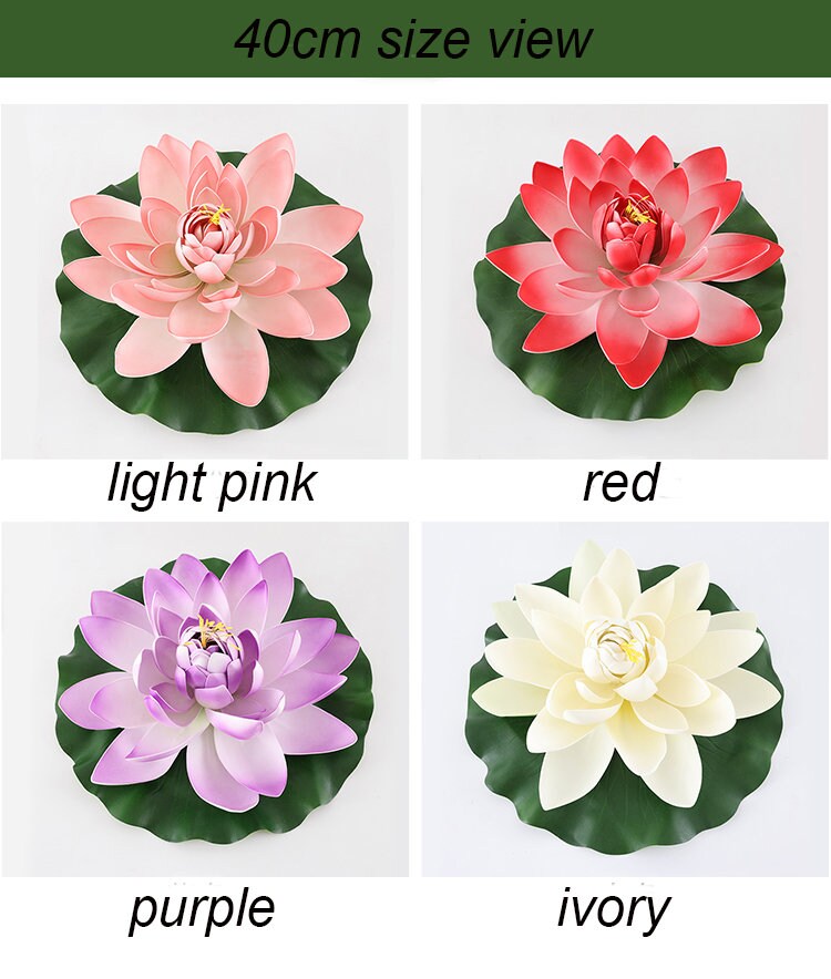 light Pink Lotus Artificial Simulation lotus Flowers PE Foam  Water Lily Floating Pool Fake Flowers Wedding Home Garden Pool Decoration