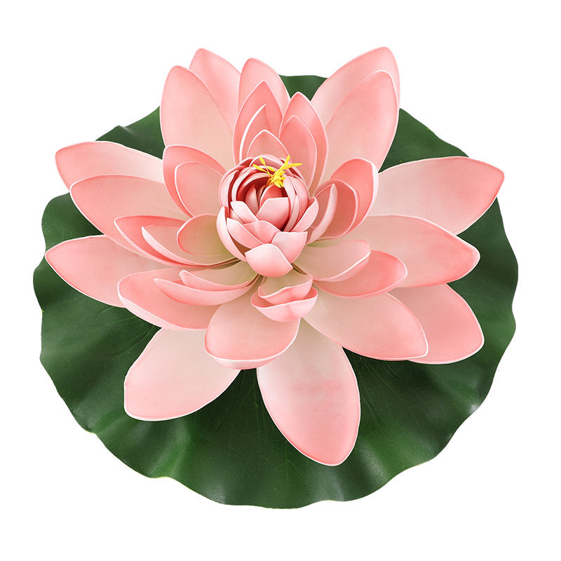 light Pink Lotus Artificial Simulation lotus Flowers PE Foam  Water Lily Floating Pool Fake Flowers Wedding Home Garden Pool Decoration