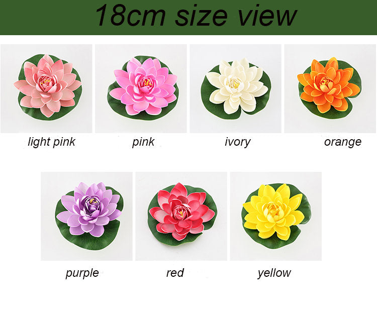 Red Lotus Artificial Simulation lotus Flowers PE Foam  Water Lily Floating Pool Fake Flowers Wedding Home Garden Pool Decoration