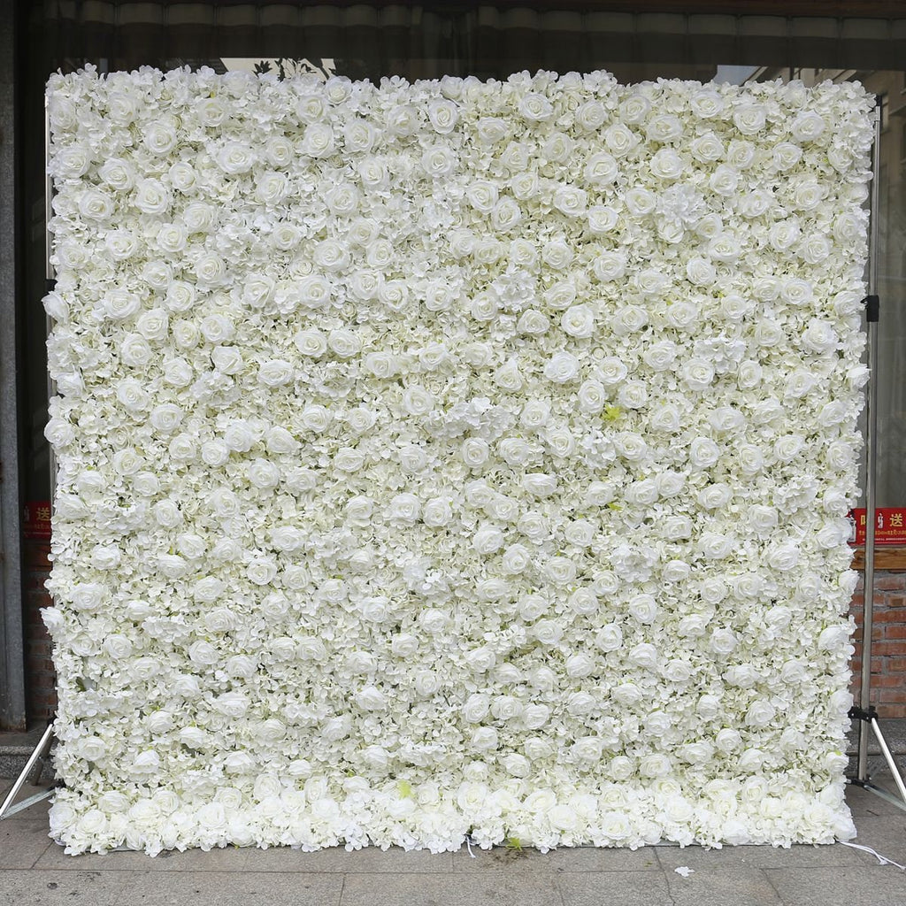 White Flower Wall Wedding Photography Backdrop Special Event Party Boutique Shop Arrangement Decor Floral Panels