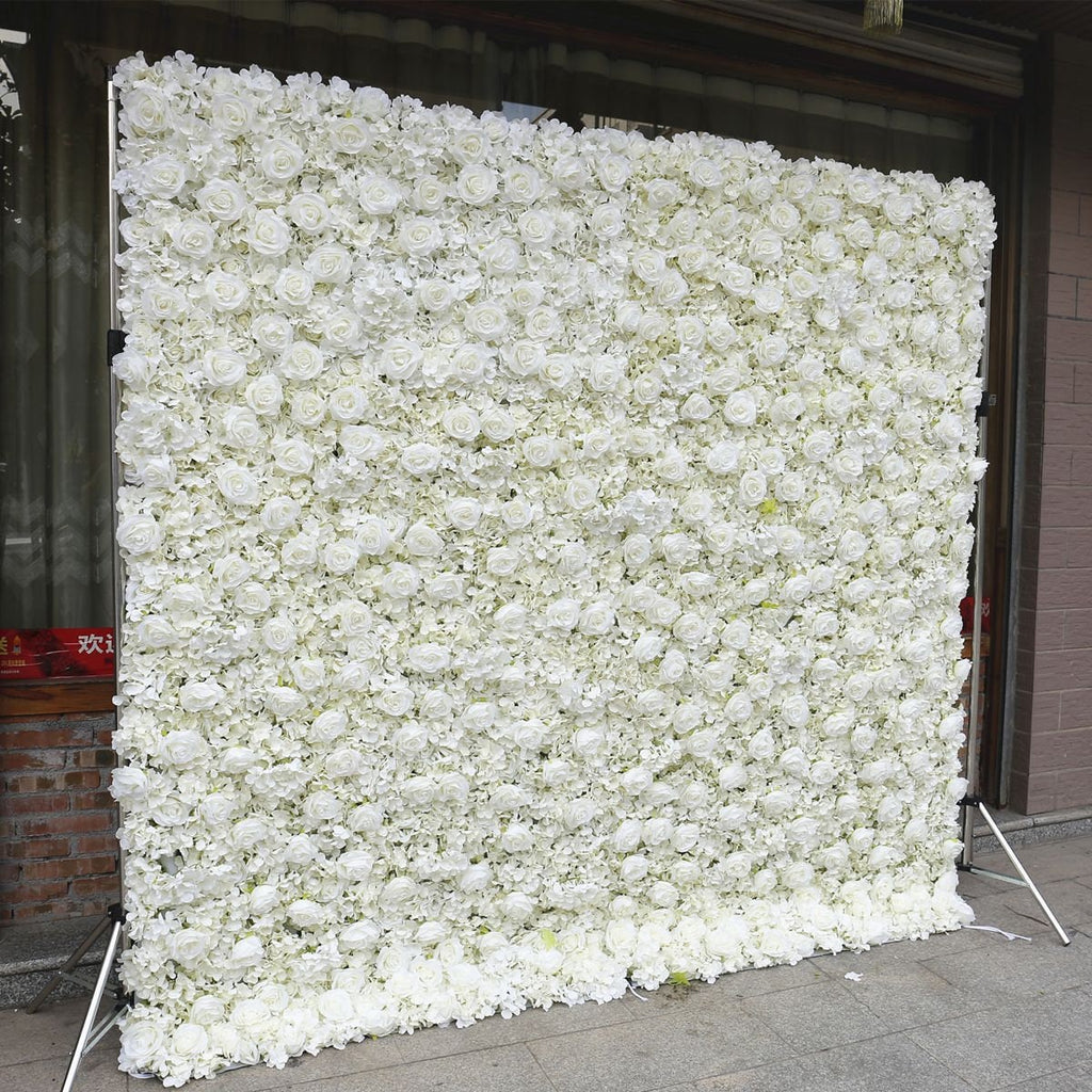 White Flower Wall Wedding Photography Backdrop Special Event Party Boutique Shop Arrangement Decor Floral Panels