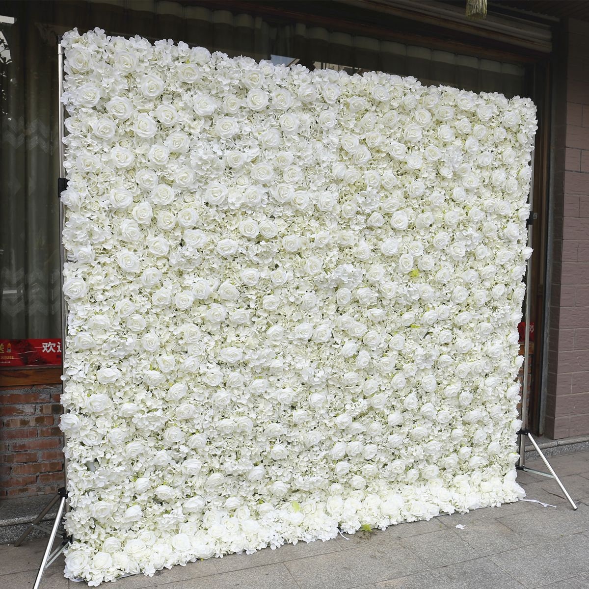 White Flower Wall Wedding Photography Backdrop Special Event Party Boutique Shop Arrangement Decor Floral Panels
