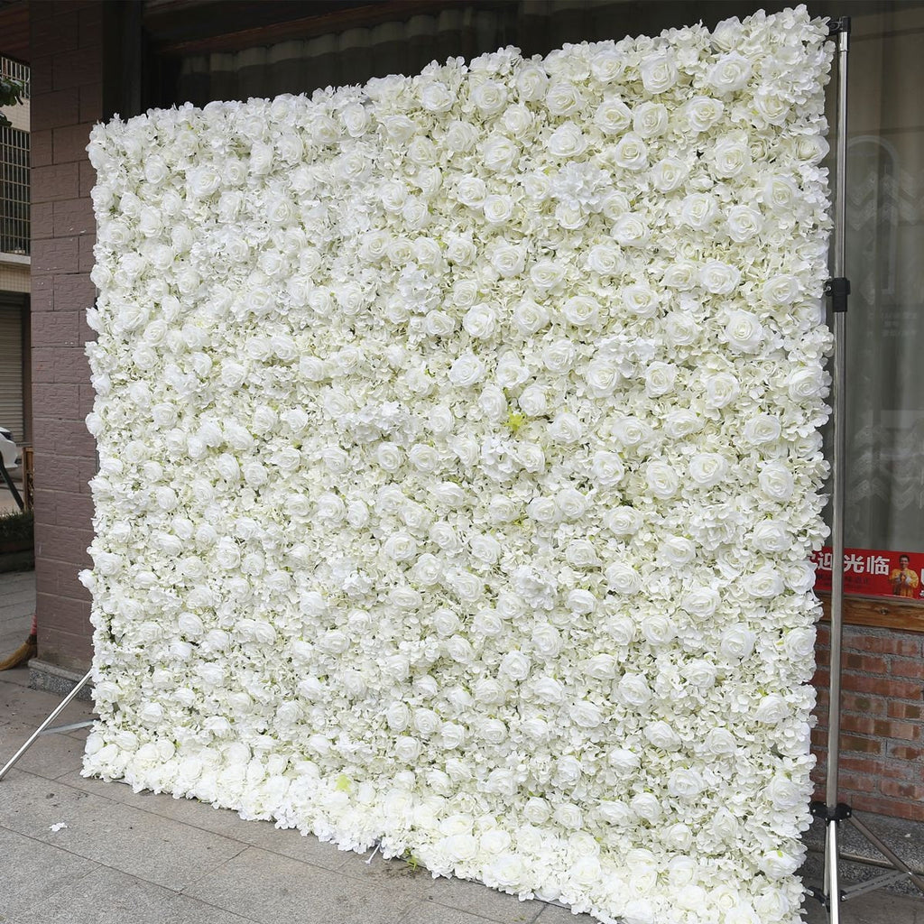 White Flower Wall Wedding Photography Backdrop Special Event Party Boutique Shop Arrangement Decor Floral Panels