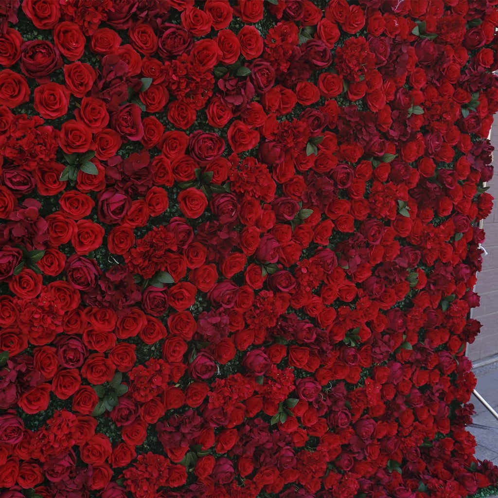 Popular Red Flower Wall Wedding Romantic Photography Backdrop Special Event Arrangement Decor Floral Panels 40*60cm