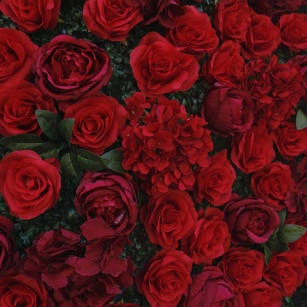 Popular Red Flower Wall Wedding Romantic Photography Backdrop Special Event Arrangement Decor Floral Panels 40*60cm