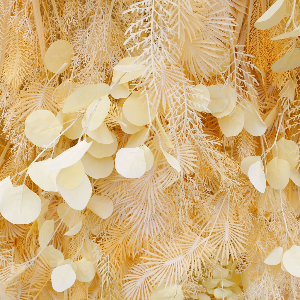 Misty Smog Pampas Flower Wall Wedding Backdrop Decoration Artificial Silk Room 3D Roll Up Cloth Fabric