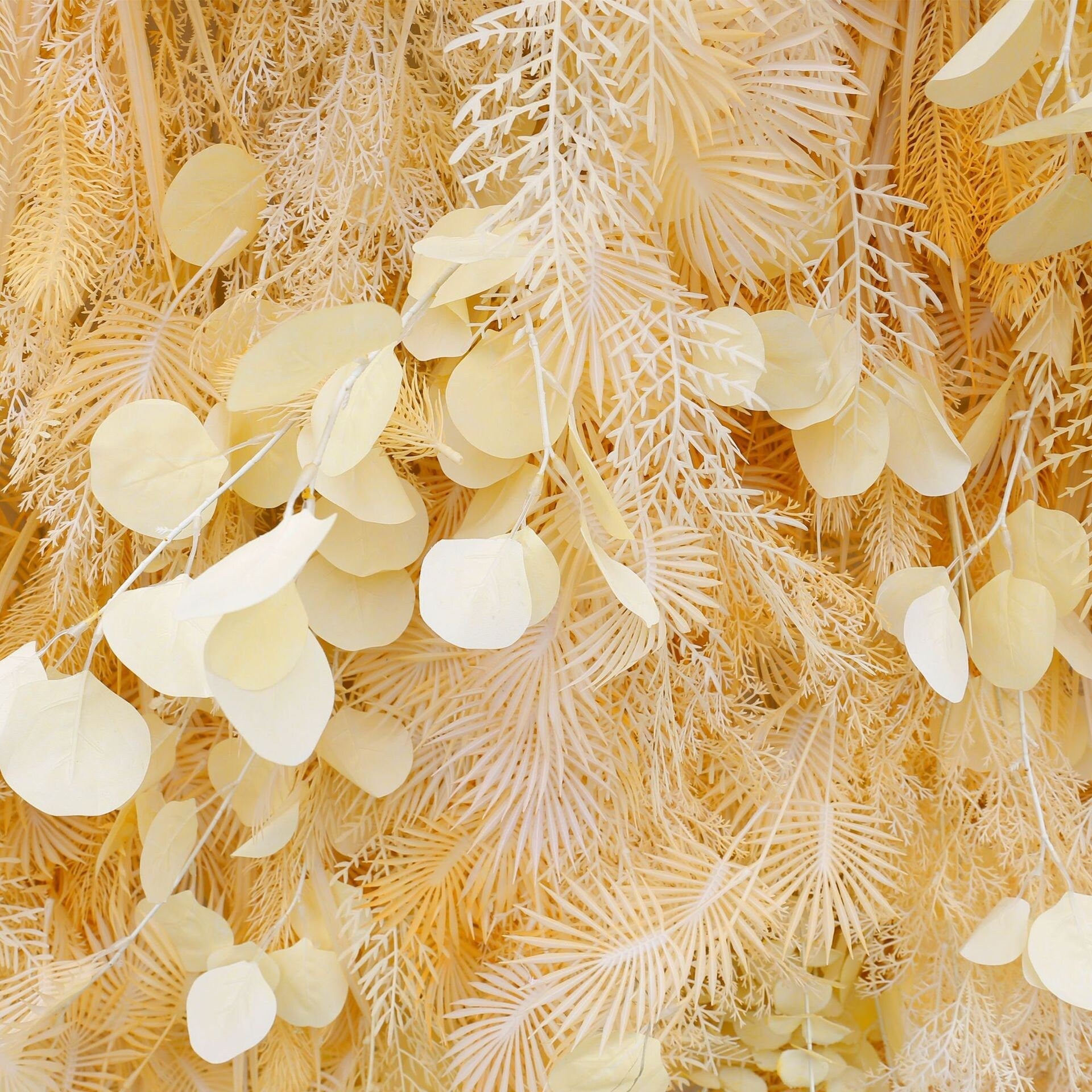 Misty Smog Pampas Flower Wall Wedding Backdrop Decoration Artificial Silk Room 3D Roll Up Cloth Fabric