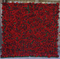 3D Red Rose Flower Wall Green Plants For Wedding Arrangement Event Salon Party Photography Backdrop Fabric Rolling Up Curtain Fabric Cloth