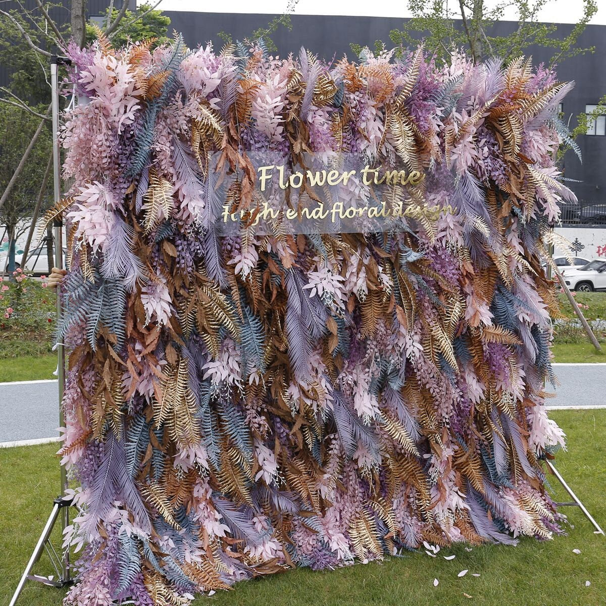 Romandic Autumn Flower Wall  On Cloth Fabric Wedding Party Photo Backdrop Bridal Shower Special Event Top Quality Easy Quick Assemble