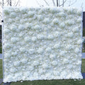 White Flower Wall for Wedding Arrangement Bridal Shower Event Salon Party Photography Backdrop Fabric Rolling Up Curtain Fabric Cloth