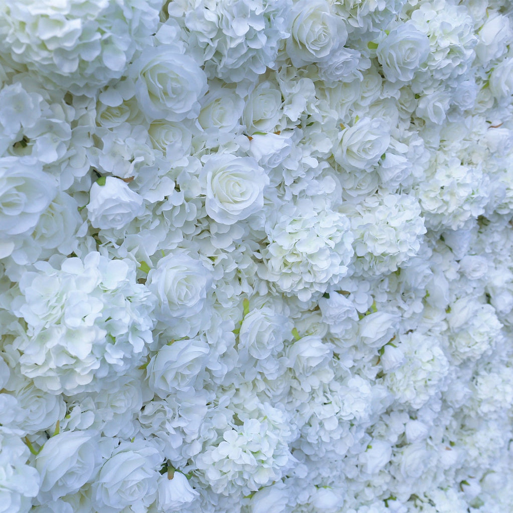 White Flower Wall for Wedding Arrangement Bridal Shower Event Salon Party Photography Backdrop Fabric Rolling Up Curtain Fabric Cloth