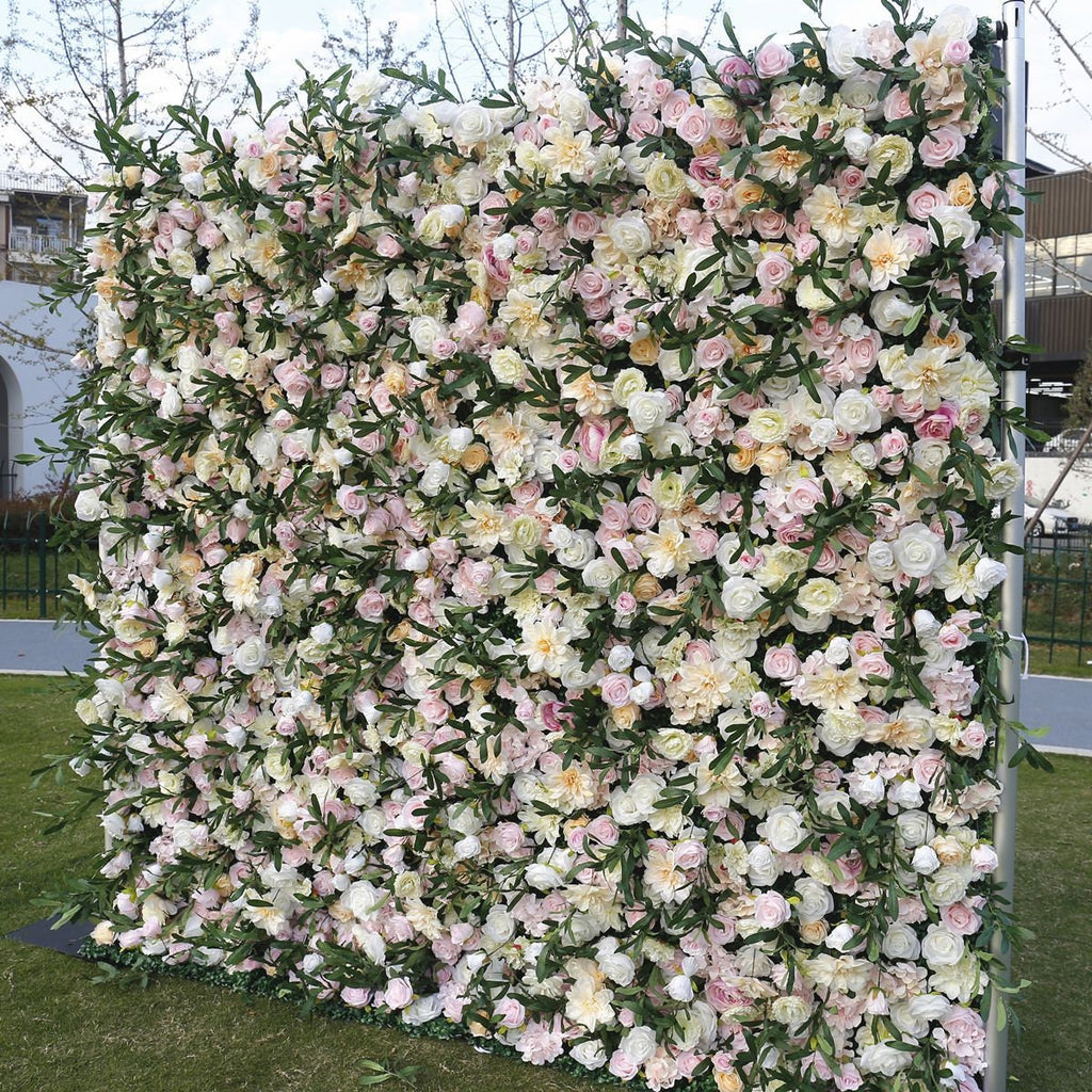 New Arrival Artifical Flower Wall For Wedding Arrangement Event Salon Party Photography Backdrop Fabric Rolling Up Curtain Fabric Cloth