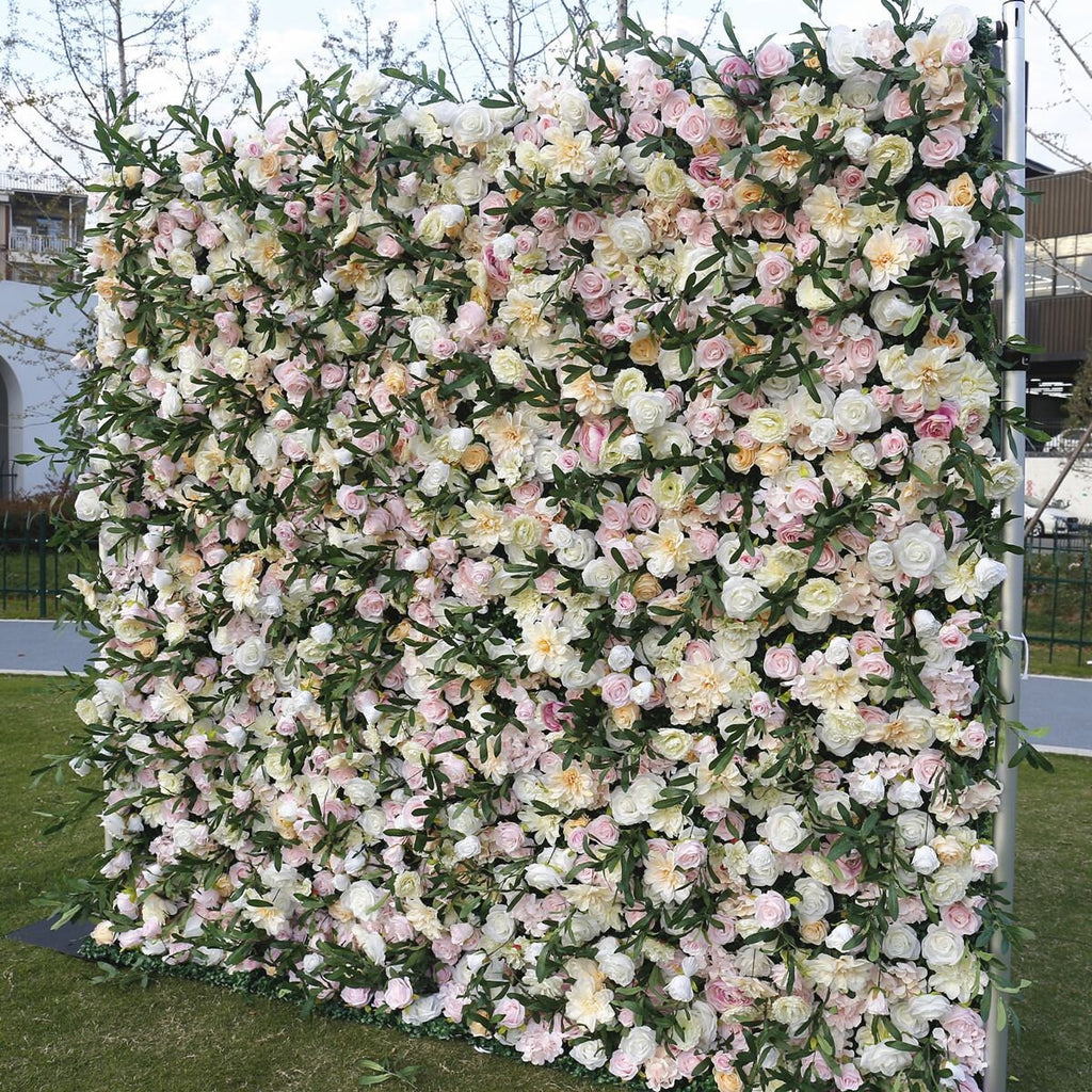 New Arrival Artifical Flower Wall For Wedding Arrangement Event Salon Party Photography Backdrop Fabric Rolling Up Curtain Fabric Cloth