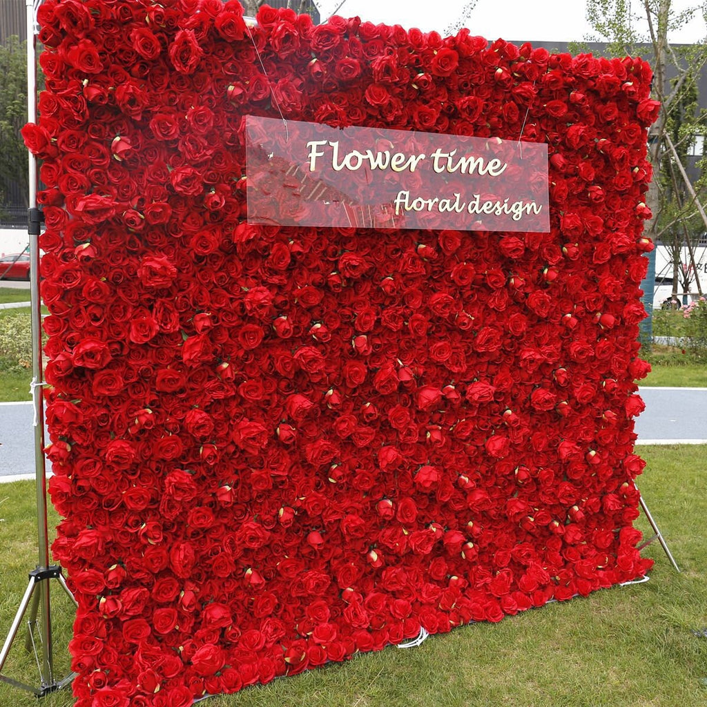 Red Wedding Flower Wall For Wedding Arrangement Event Salon Party Photography Backdrop Fabric Rolling Up Curtain Fabric Cloth
