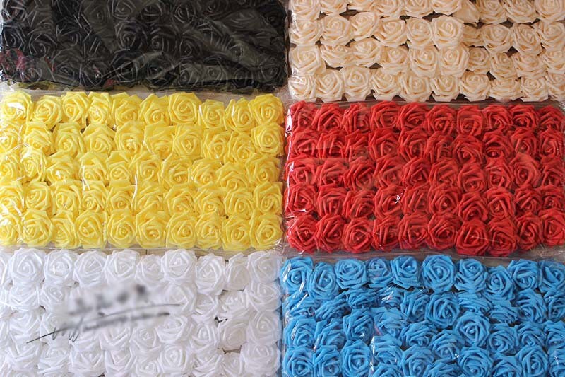 100 pcs PE Foam Rose Diam.7cm/2.76"  Bridal Bouquet Wedding Decoration Floral Table Centerpiece Flowers