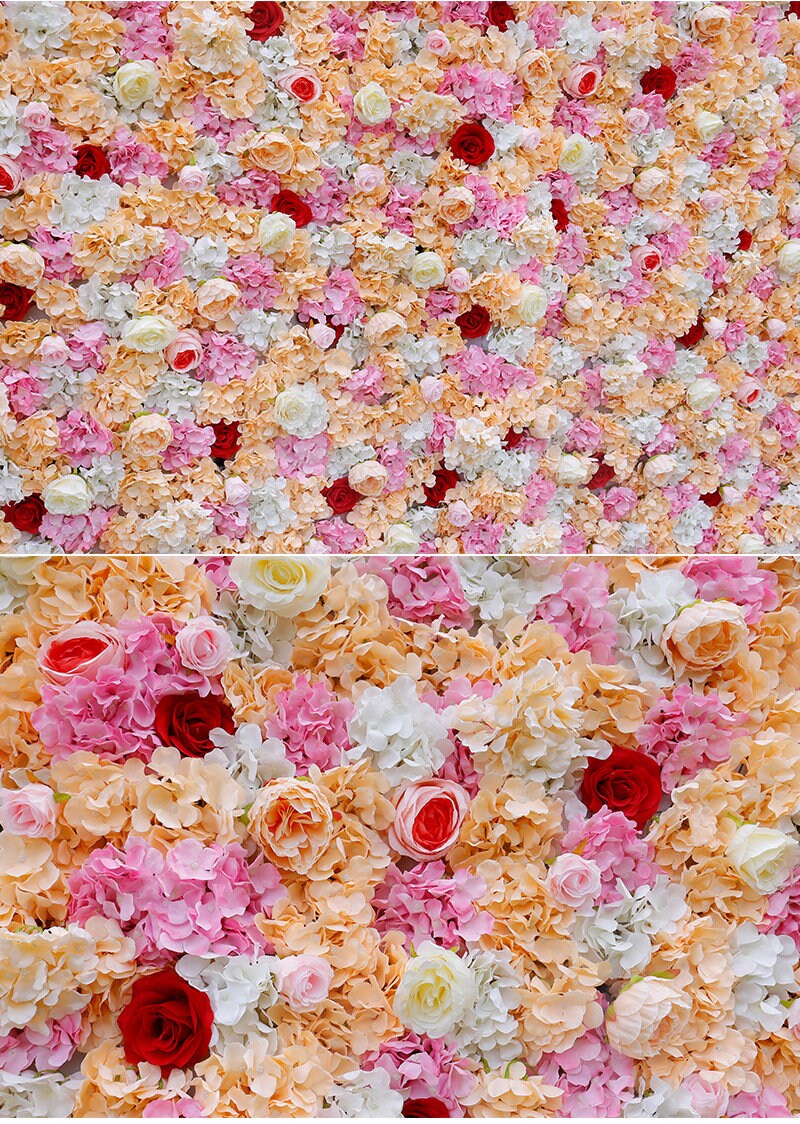 Champagne Flower Wall  For Wedding Arrangement Event Salon Party Photography Backdrop Fabric Rolling Up Curtain Fabric Cloth