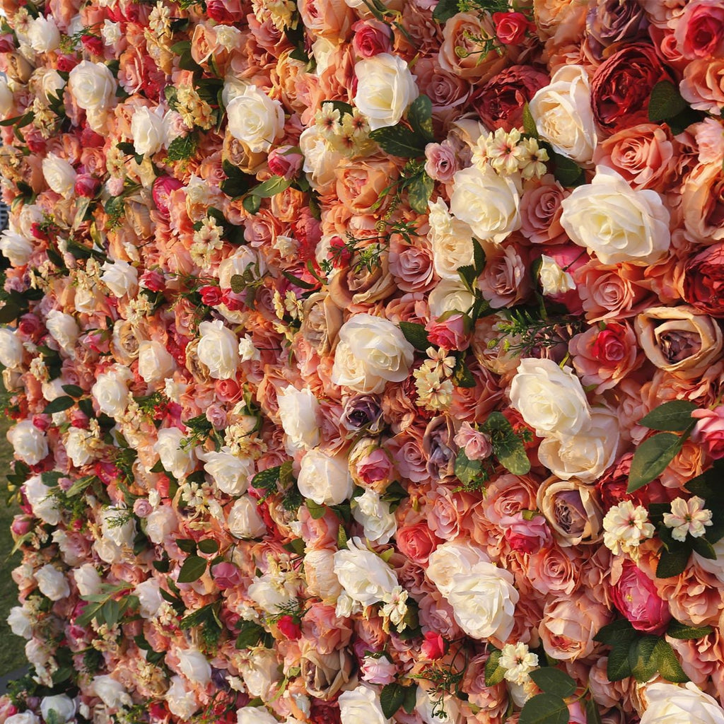Floral Wall for Wedding Arrangement Fake Flower Wall For Photography Backdrop Bridal Shower Event Salon Party Decor Panels 15.75"x23.62"
