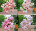 New Arrival 5 Stems Length 100cm/39.37" Artificial Simulation Silk Cherry Blossom Wedding Decoration Flowers Sakura Spring