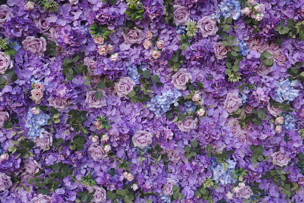Romantic Violet Flower Wall For Wedding Arrangement Event Salon Party Photography Backdrop Fabric Rolling Up Curtain Fabric Cloth
