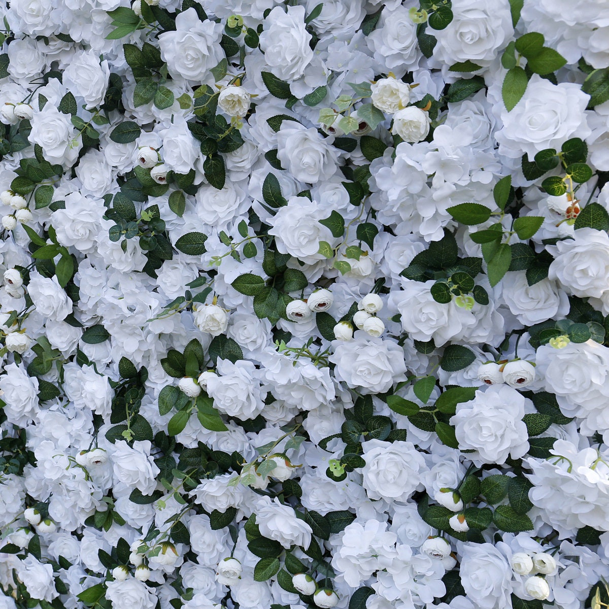 White Flower Wall for Wedding Photography Backdrop Artificial Simulation Rose Wall for Special Event Party Decor Panels