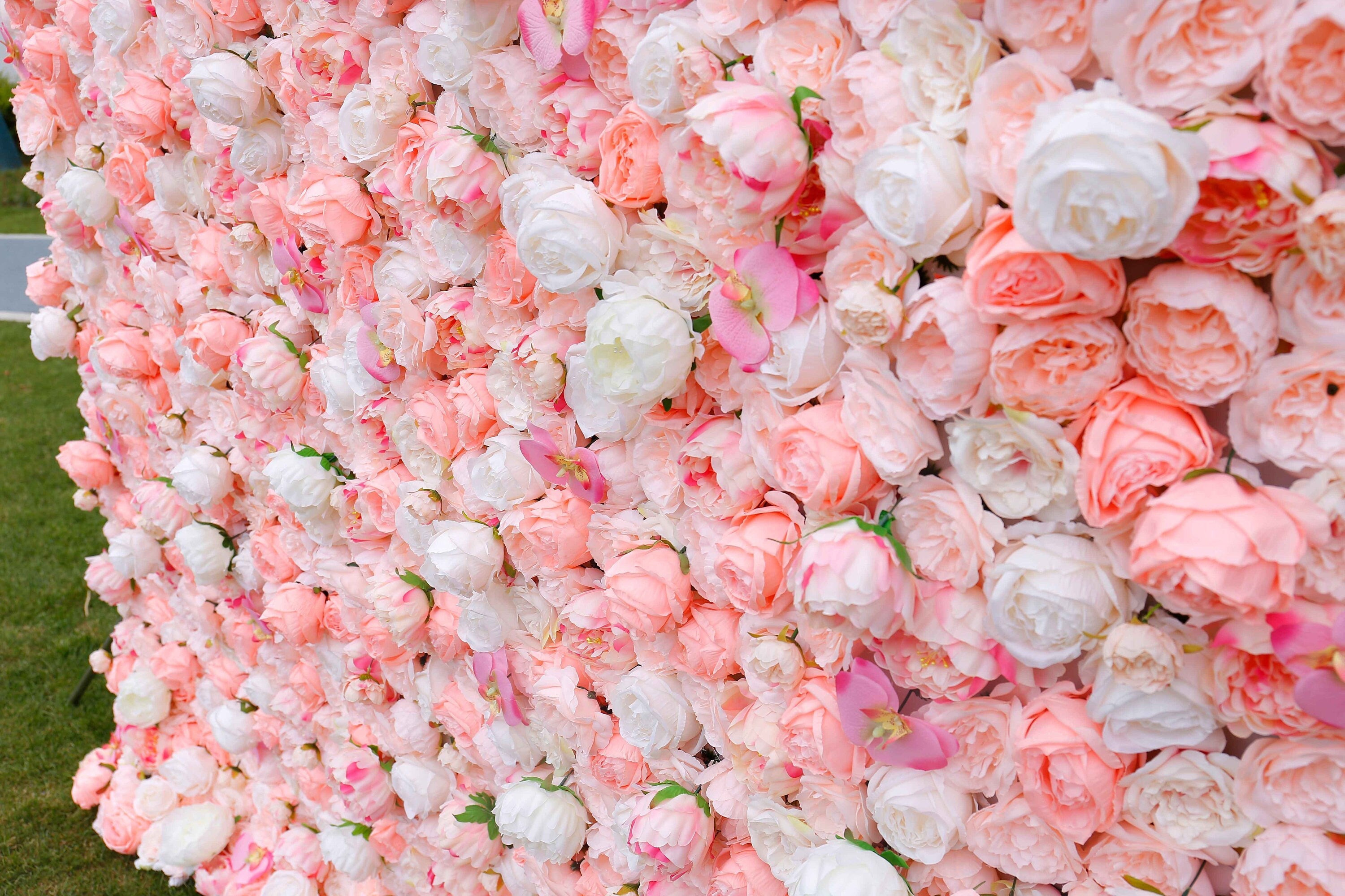 Popular Champagne Pink Flower Wall Wedding Photography Backdrop Special Event Party Boutique Shop Arrangement Decor Floral Panels 40x60cm