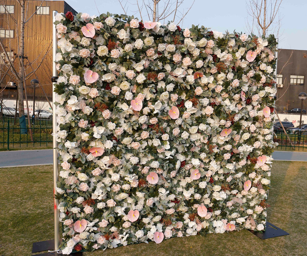 New Arrival Flower Wall For Wedding Arrangement Event Salon Party Photography Backdrop Fabric Rolling Up Curtain Fabric Cloth