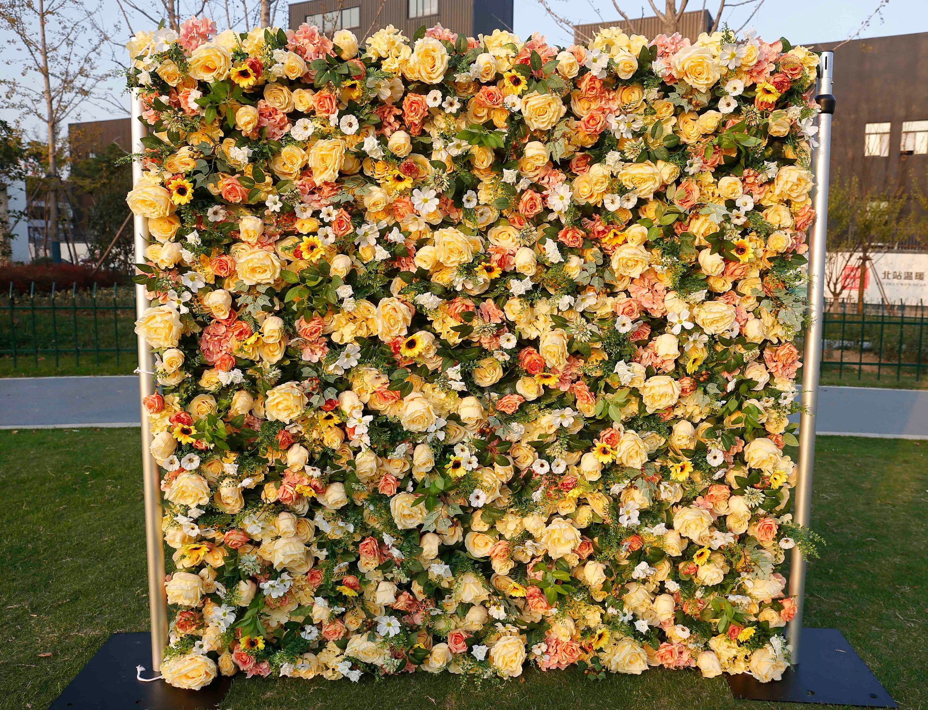 New Design Flower Wall For Wedding Arrangement Event Salon Party Photography Backdrop Fabric Rolling Up Curtain Fabric Cloth