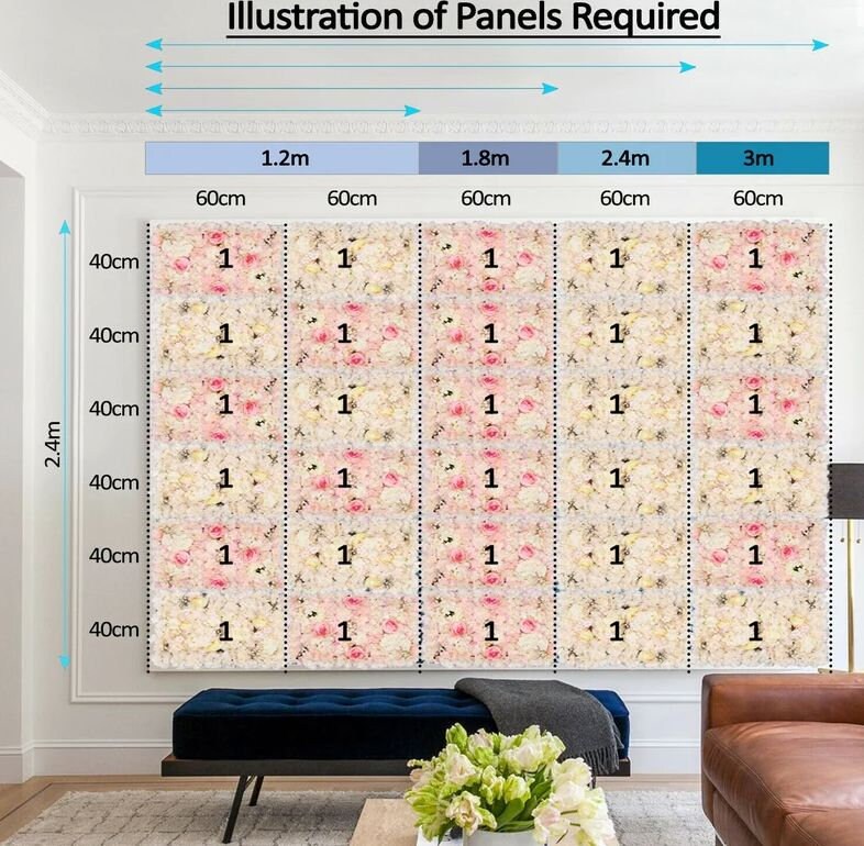 Flower Wall Backdrop Panel For Party Birthday Decoration Artificial Rose and Penoy Floral Wall For Wedding Photography Backdrop 40*60CM