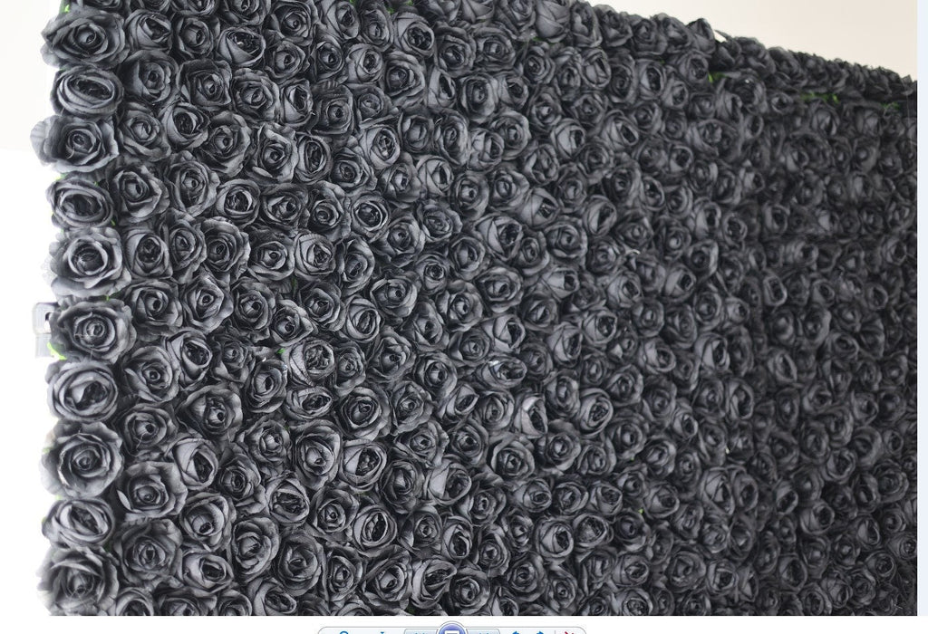Full Black Flower Wall Black Rose Peony Wall for Wedding Photography Backdrop Special Event Salon Arrangement Decor Floral Panels 40x60cm