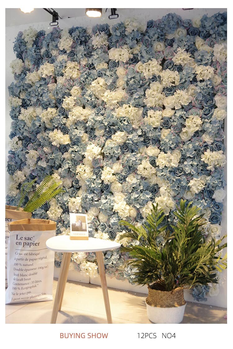Blue Wedding Flower Wall Panels For Party Special Event Decor Floral Wall  Wedding Arrangement Photography Panels 40*60CM