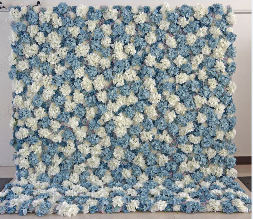Grey Blue Flower Wall For Wedding Arrangement Event Salon Party Photography Backdrop Fabric Rolling Up Curtain Fabric Cloth