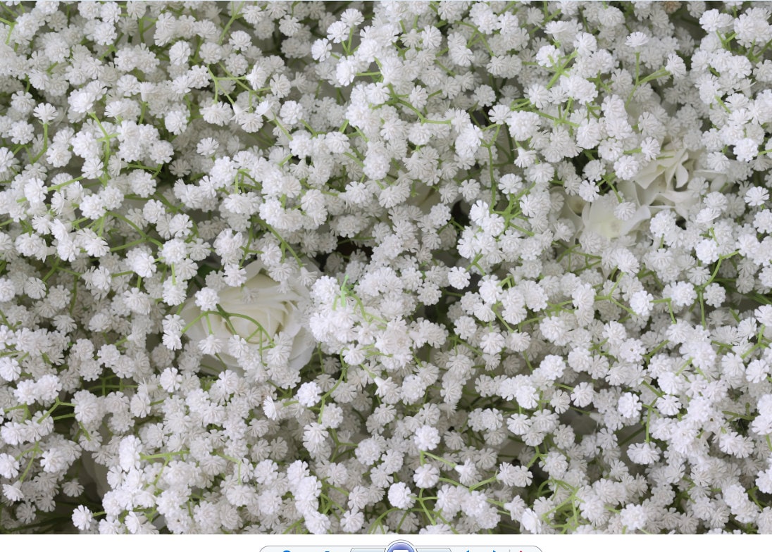 High Quality White Rose Baby Breaths Mix Flower Wall For Wedding Arrangement  Event Photography Backdrop Fabric Rolling Up Curtain Cloth