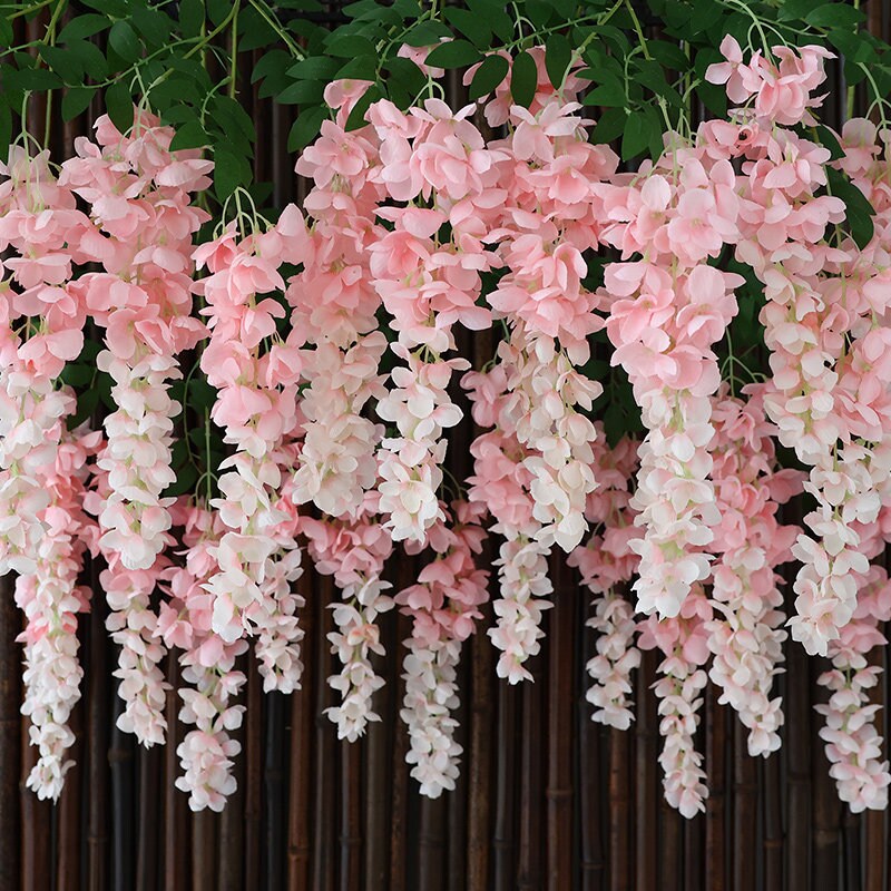 Artifical Simulate the giant wisteria flower of Abreu  Vine Garland Hanging Flowers For Outdoor Wedding Ceremony Arch Floral Decoration