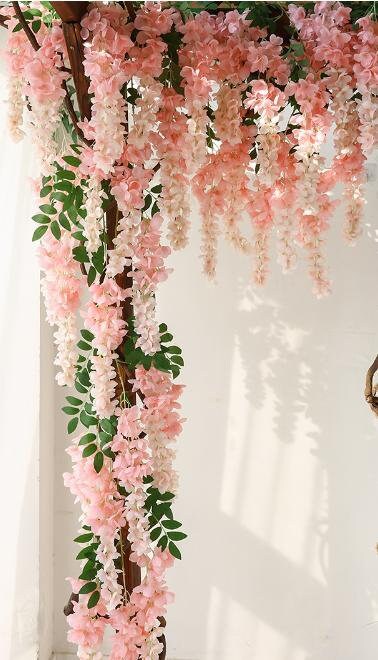 Artifical Simulate the giant wisteria flower of Abreu  Vine Garland Hanging Flowers For Outdoor Wedding Ceremony Arch Floral Decoration