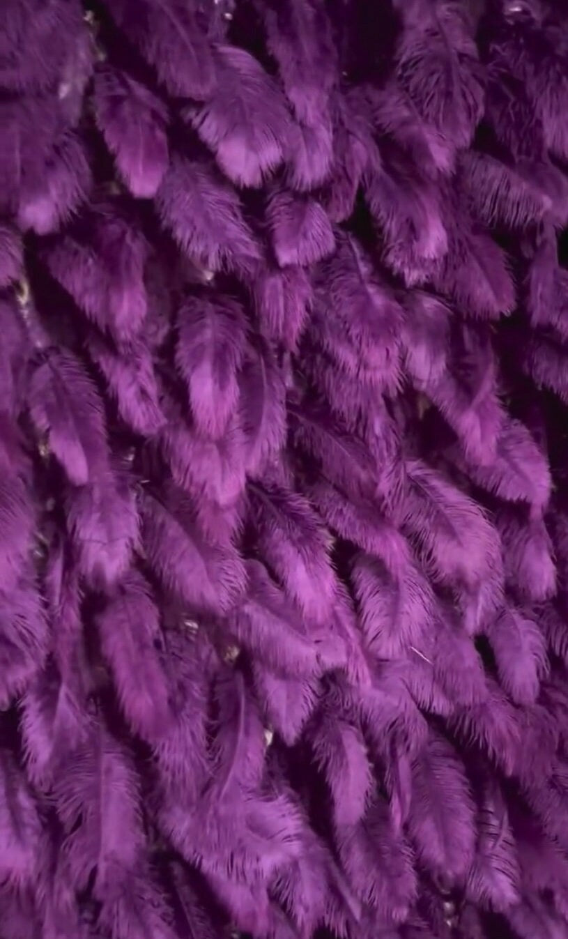 Purple Feather Wall For Wedding Arrangement Salon Party Photography Backdrop Fabric Rolling Up Curtain Cloth