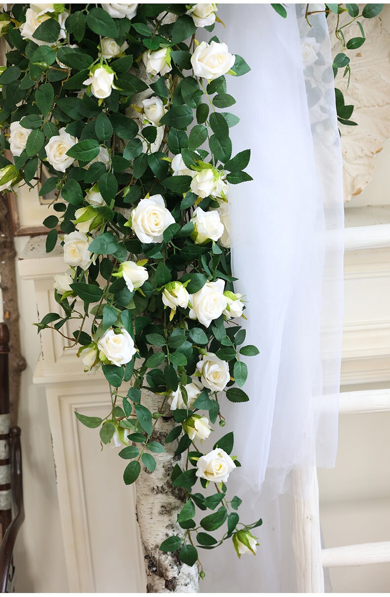 New Arrival 1.75m/69" Artifical Simulation Rose Rattan For Home Garden Decor Florals Outdoor Wedding Special Event Arrangement Arch Decor