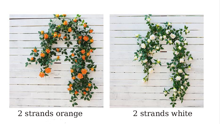 New Arrival 1.75m/69" Artifical Simulation Rose Rattan For Home Garden Decor Florals Outdoor Wedding Special Event Arrangement Arch Decor