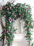 New Arrival 1.75m/69" Artifical Simulation Rose Rattan For Home Garden Decor Florals Outdoor Wedding Special Event Arrangement Arch Decor