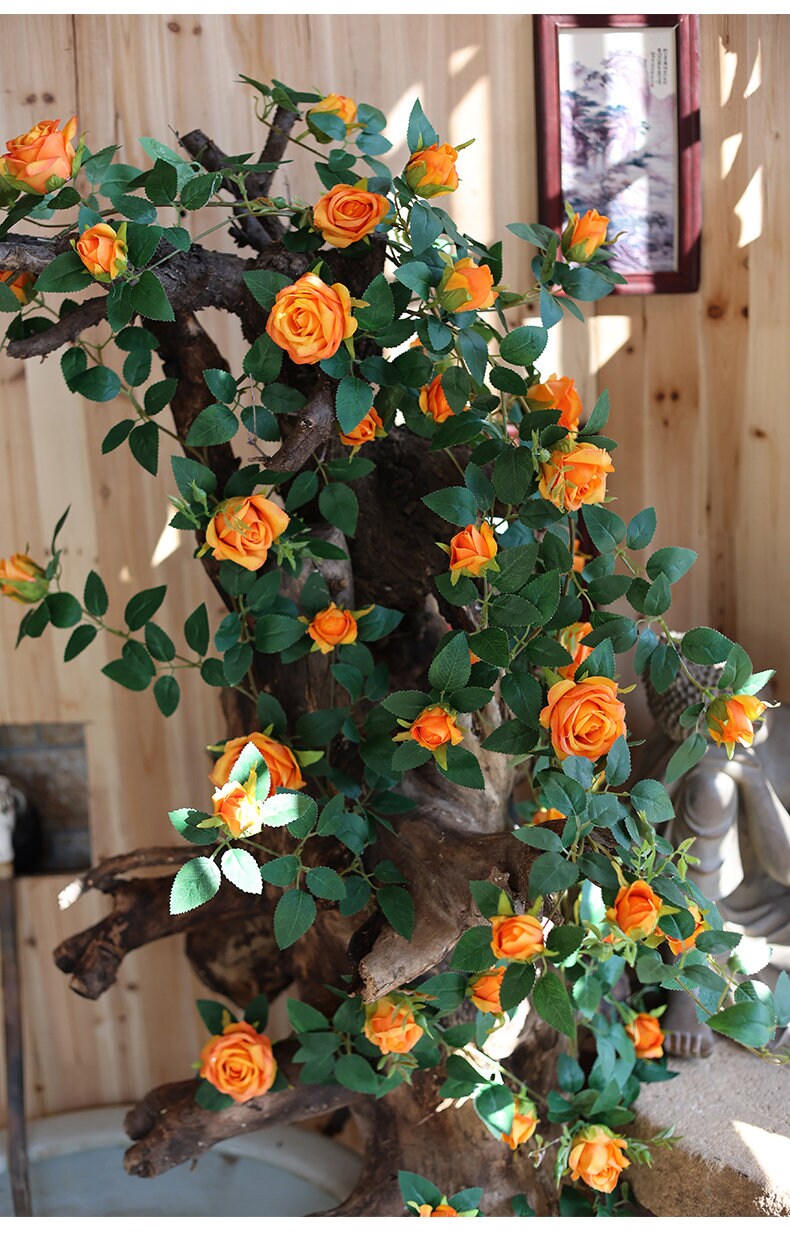 New Arrival 1.75m/69" Artifical Simulation Rose Rattan For Home Garden Decor Florals Outdoor Wedding Special Event Arrangement Arch Decor