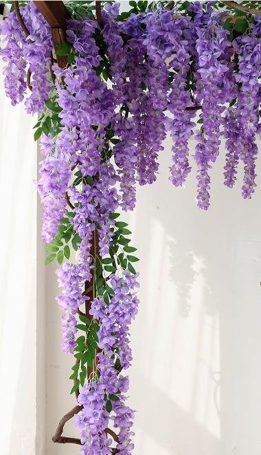 Artifical Simulate the giant wisteria flower of Abreu  Vine Garland Hanging Flowers For Outdoor Wedding Ceremony Arch Floral Decoration