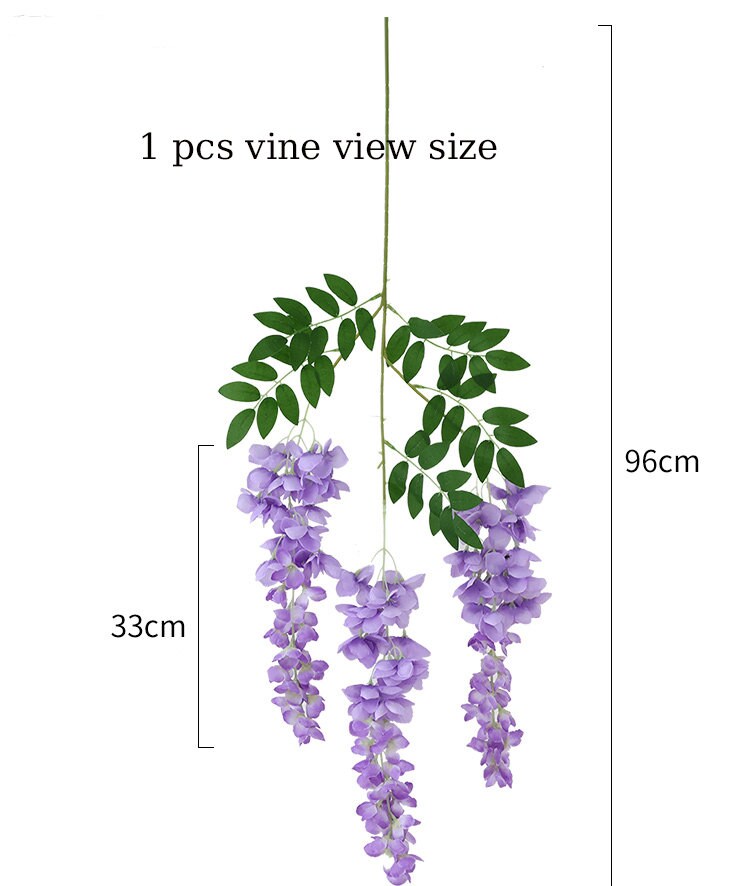 Artifical Simulate the giant wisteria flower of Abreu  Vine Garland Hanging Flowers For Outdoor Wedding Ceremony Arch Floral Decoration
