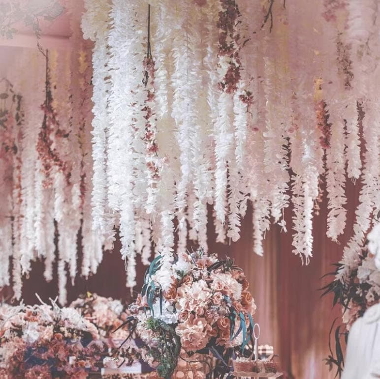 10 pcs Artifical Simulation Wisteria Garland Hanging Flowers For Outdoor Wedding Ceremony Decor Wisteria Vine Arch Decor Length 2m/78.7"