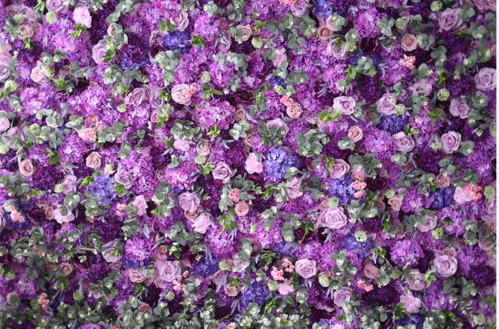3D Romantic Lavender Flower Wall For Wedding Arrangement Event Salon Party Photography Backdrop Fabric Rolling Up Curtain Fabric Cloth